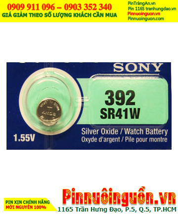 Sony SR41SW, 392; Pin đồng hồ 1.55v Silver Oxide Sony SR41SW _Pin 392 | HẾT HÀNG