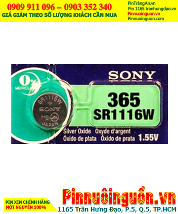 Sony SR1116W _Pin 365;  Pin đồng hồ 1.55v Silver Oxide Sony SR1116 _Pin 365