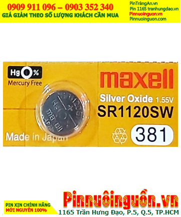 MAXELL SR1120W; Pin đồng hồ 1.55v Silver Oxide Maxell SR1120SW _Pin 391 |HÀNG CÓ SẲN