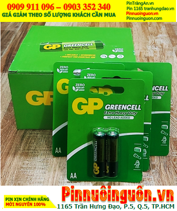 COMBO 1hộp 18vỉ=36viên (Loại vỉ 2viên) Pin AA 1.5v GP GreenCell 15G-2U4 /R6 Extra Heavy  _Giá 248.000đ /HỘP