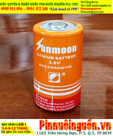Sunmoon ER34615M; Pin nuôi nguồn PLC Sunmoon ER34615M lithium 3.6v D 13500mAh chính hãng