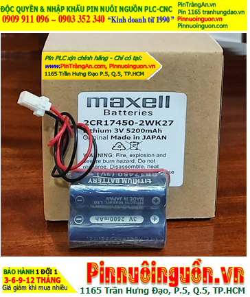 Maxell 2CR17450 _Pin nuôi nguồn PLC Maxell 2CR17450 lithium 3v 5200mAh (2 viên ghép đôi) _Xuất xứ Nhật