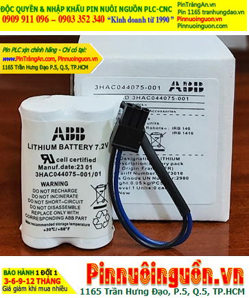 Pin ABB 3HAC044075-001; Pin nuôi nguồn ABB 3HAC044075-001 lithium 7.2v 3600mAh _Xuất xứ Pháp