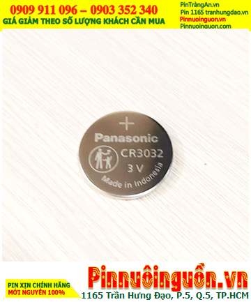 Pin CR3032 Pin Panasonic CR3032; Pin 3v lithium Panasonic CR3032 /Xuất xứ Indonesia