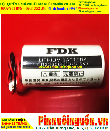 FDK ER33600H, Pin nuôi nguồn PLC FDK ER33600H lithium 3.6v D 19000mAh chính hãng /Xuất xứ NHẬT