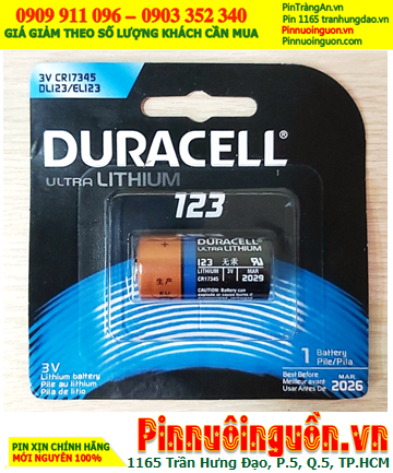 Duracell ULTRA DL123 EL123 CR17345, Pin 3v Lithium Duracell ULTRA DL123 _Xuất xứ MỸ /Loại vỉ 1 viên