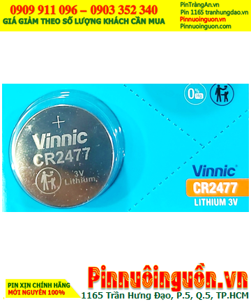 Vinnic CR2477, Pin 3v lithium Vinnic CR2477, Pin đồng xu 3v Lithium Vinnic CR2477 chính hãng