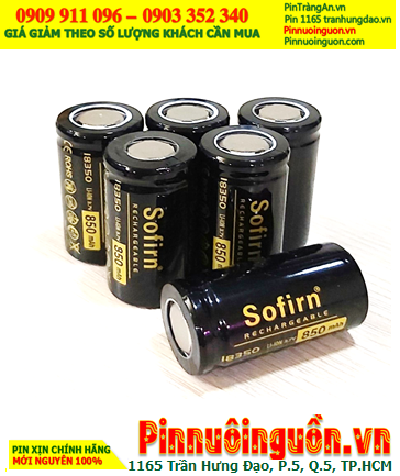 SOFIRN 18350; Pin sạc SOFIRN 18350 lithium 3.7v 850mAh chính hãng /Loại đầu BẰNG