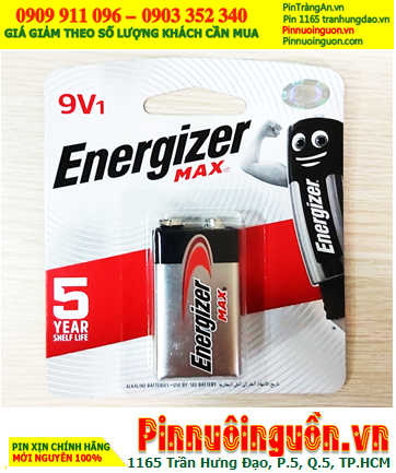 Energizer 522-BP1 /6LR61, Pin Alkaline 9v Energizer 522-BP1 /6LR61 chính hãng _Xuất xứ Malasysia /Vỉ 1viên