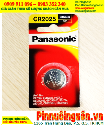 Panasonic CR2025PT/1B; Pin 3v lithium Panasonic CR2025PT/1B chính hãng /Xuất xứ Indonesia (Vỉ 1viên)