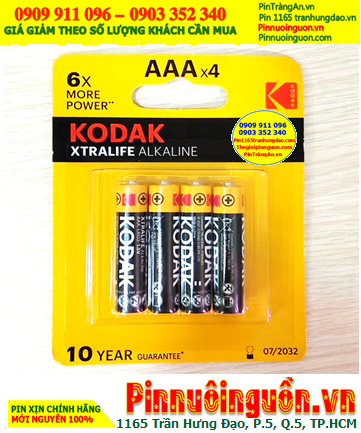 Kodak LR03 MN2400, Pin đũa AAA 1.5v alkaline Kodak LR03 MN2400 chính hãng (Loại vỉ 4viên)