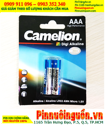 Pin Camelion LR03 AM4; Pin AAA 1.5v Alkaline Camelion LR03 AM4 chính hãng  _Vỉ 2 viên