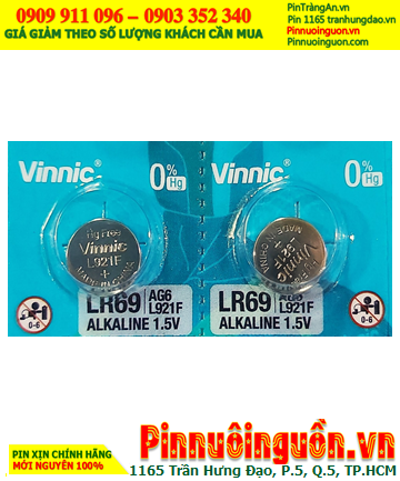 VINNIC L921F, AG6 _Pin cúc áo 1.5v Alkaline VINNIC L921F, AG6, LR69