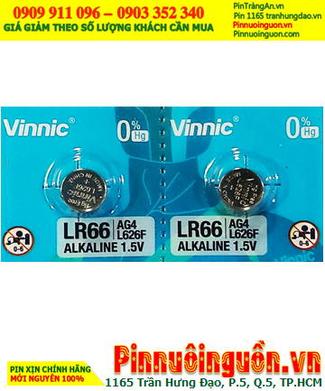 COMBO MUA 1vỉ =10viên Pin 1.5v Alkaline VINNIC AG4, L626F, LR66 chính hãng  _Giá chỉ 26.000/Vỉ 10viên