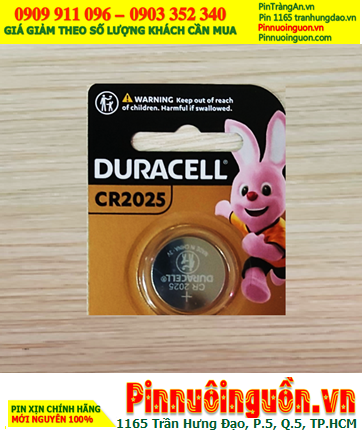 Pin CR2025 _ Duracell DL2025; Pin đồng xu 3v lithium Duracell CR2025 chính hãng |MẪU MỚI