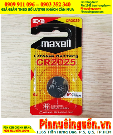 Maxell CR2025; Pin 3v lithium Maxell CR2025 1BS PRO Japan _Loại vỉ 1viên _Cells in Japan (MẪU MỚI)