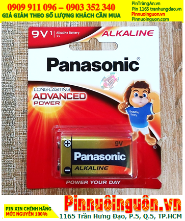 Panasonic 6LR61T/1B; Pin 9v Alkaline Panasonic 6LR61T/1B chính hãng _Xuất xứ THÁI LAN (Vỉ 1viên)