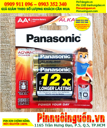 Panasonic LR6T/4B; Pin AA 1.5v Alkaline Panasonic LR6T/4B (Made in Thailand ) _Loại Vỉ 4viên