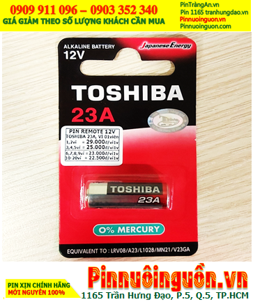 Pin Remote 12v; Pin Toshiba A23 (LRV08, 23A,A23S,L1028) Alkaline chính hãng _Loại Vỉ 1viên
