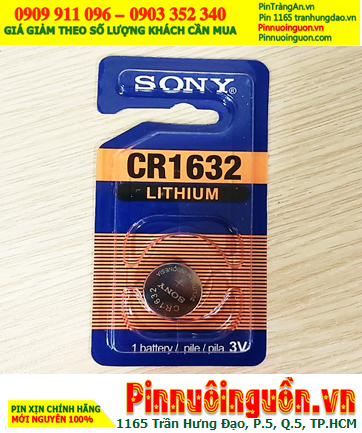 Sony CR1632, Pin 3v lithium Sony CR1632 _Xuất xứ Indonesia (Loại vỉ 1viên)