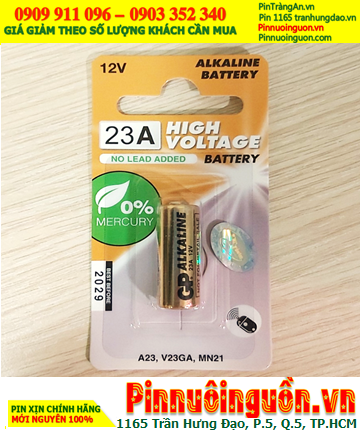 GNP-A23AF, Pin 12v Pin A23 A23 MN23 V23GA, Pin GP High Voltage GNP-A23AF Alkaline 12v /Vỉ 1viên
