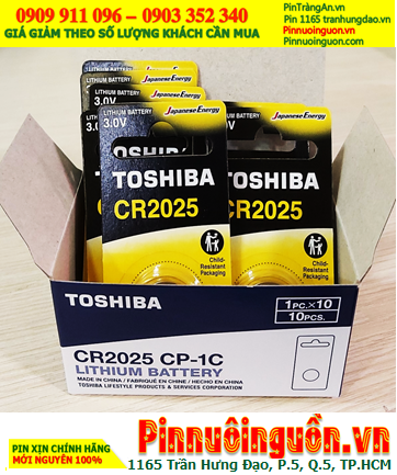 COMBO 01hộp=10vỉ (Loại vỉ 01viên) Pin 3v lithium Toshibia CR2025CP-1 chính hãng _Giá chỉ 149.000/HỘP