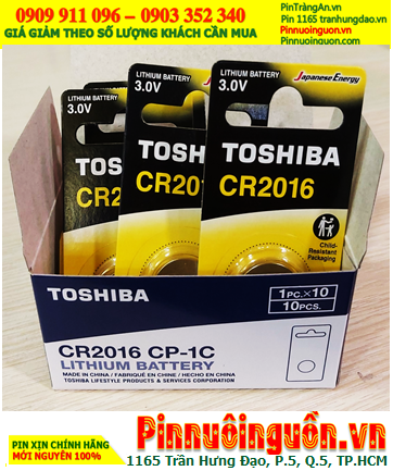COMBO 01hộp=10vỉ (Loại vỉ 01viên) Pin 3v lithium Toshibia CR2016CP-1 chính hãng _Giá chỉ 149.000/HỘP
