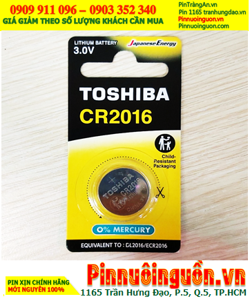 Toshiba CR2016CP-1, Pin 3v lithium Toshibia CR2016CP-1 chính hãng /Loại vỉ 1viên