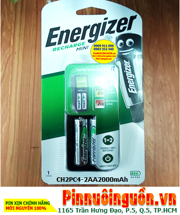 Energizer CH2PC4 _Bộ sạc pin AA kèm 2 pin sạc Energizer AA2000mAh 1.2v Made in Japan