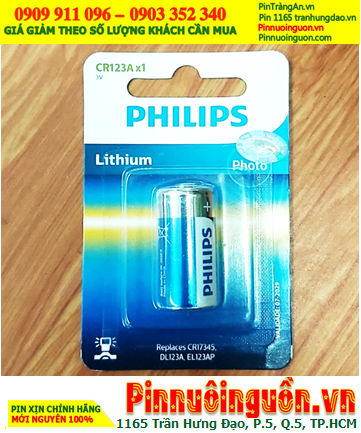 Pin CR123A _Pin DLCR123A CR17345; Pin 3v lithium Philips DLCR123A chính hãng /Loại Vỉ 1viên