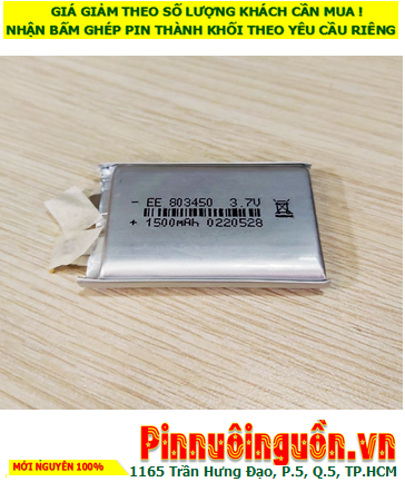 Pin LiPo 803450, Pin sạc 3.7v Li-polymer LP-803450 (8mmx34mmx50mm) 1500mAh /chưa gắn mạch sạc