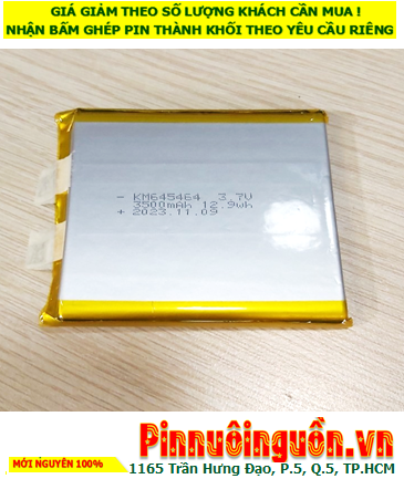 LP-645464, Pin sạc 3.7v Li-polymer LP-645464 (6.4mmx54mmx64mm) 3500mAh /chưa gắn mạch sạc