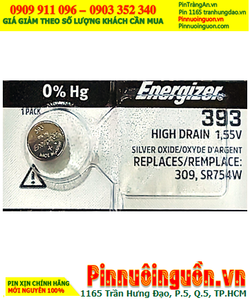 Pin SR754SW _Pin 393 AG5; Pin 1.55v silver oxide Energizer  SR754W Pin 393 AG5 , Xuất xứ NHẬT