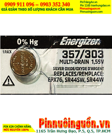 Energizer SR44SW _Pin 357; Pin đồng hồ 1.55v Silver Oxide Energizer SR44SW 357, Xuất xứ MỸ (USA)