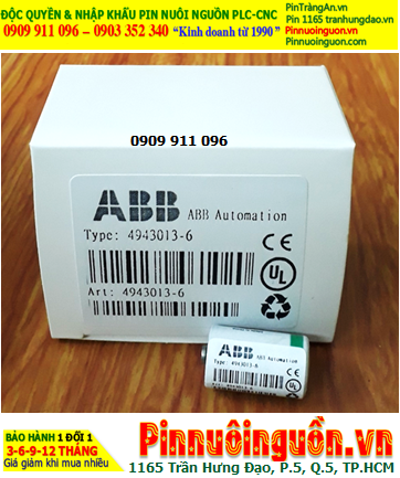 ABB 4943013-6; Pin nuôi nguồn ABB Robots ABB 4943013-6 lithium 3.6v 1200mAh /Xuất xứ PHÁP