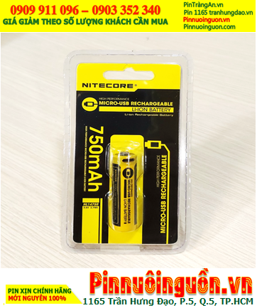 Nitecore NL1475R; Pin sạc 14500 Lithium 3.7v Nitecore NL1475R AA750mAh 2.7Wh /Thân có cổng sạc USB-Type C