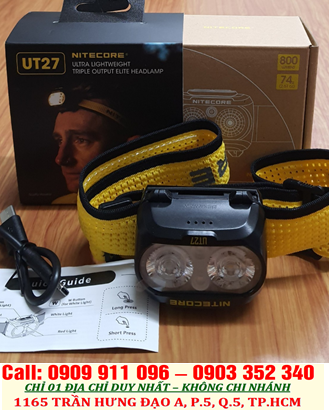 Nitecore UT27, Đèn đội đầu Nitecore UT27, Đèn đeo trán Nitecore UT27 (800 lumens, Dual Output)