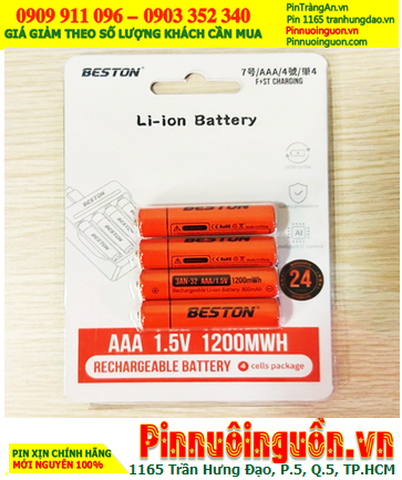 Beston 3AN-32/1200mWh, Pin sạc Lithium Li-ion 1.5v 3AN-32 (AAA 1200mWh =800mAh) /Vỉ 4 viên