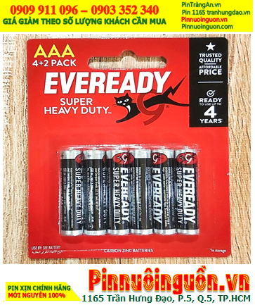 Pin Eveready 1212-BP6; Pin AAA 1.5v Eveready 1212-BP6 Heavy Duty (Xuất xứ Indonesia) Loại vỉ 6viên