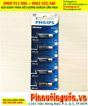 Pin Philips 27A, 8LR50 _Pin remote điều khiển Alkaline 12v Philips 27A, 8LR50 /Loại Vỉ 5viên