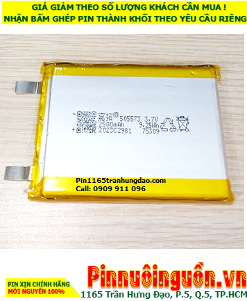 Lipolymer 505573, Pin sạc 3.7v Li-polymer 505573 (5mmx55mmx73mm) 2500mAh /Đã có mạch sẳn