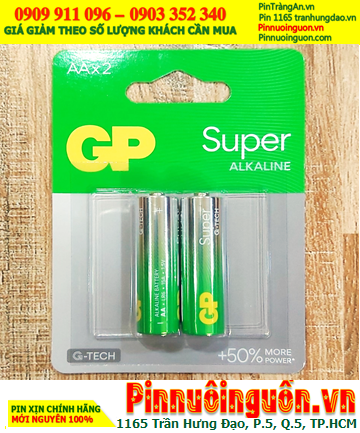 GP15AETA21 Super Alkaline, Pin AA 1.5v GP15AETA21 /LR6 Super Alkaline (Vỉ 2viên), MẪU MỚI