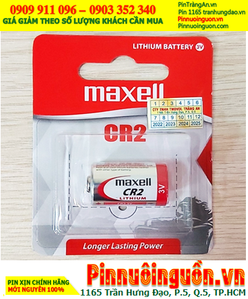 Maxell CR2, Pin CR15H270, Pin 3v lithium Maxell CR2 CR15H270 chính hãng (Loại vỉ 1viên)