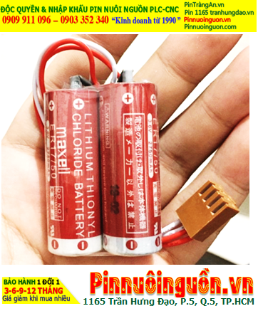 Maxell 2ER17/50 (Zắc nâu 4holes); Pin nuôi nguồnMaxell 2ER17/50 lithium 3.6v 5500mAh, Xuất xứ NHẬT