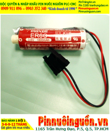 Maxell ER6C (Đầu sứ, Zắc PLC); Pin nuôi nguồn PLC Maxell ER6C 3.6v AA1800mAh Lithium Thionyl Chloride