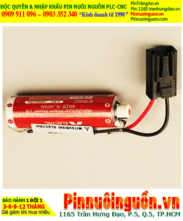 Maxell ER6C (Đầu sứ, Zắc PLC); Pin nuôi nguồn PLC Maxell ER6C 3.6v AA1800mAh Lithium Thionyl Chloride