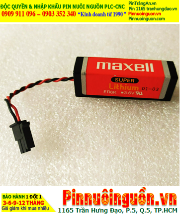 Maxell ER6K, Pin nuôi nguồn PLC Maxell ER6K lithium 3.6v AA 2000mAh Lithium Thionyl Chloride _Xuất xứ Nhật