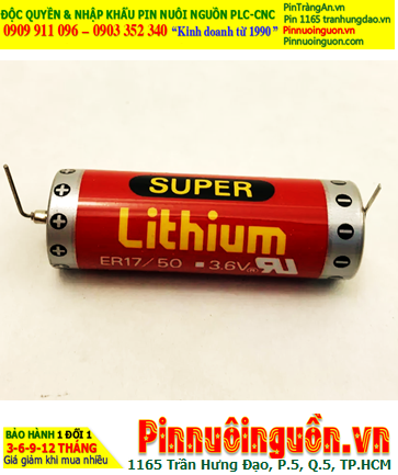 Maxell ER17/50 SUPER (chân thép); Pin nuôi nguồn Maxell ER17/50 Super lithium 3.6v 2750mAh, Xuất xứ Nhật