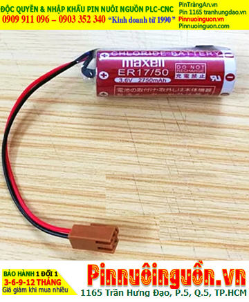 Maxell ER17/50 (Zắc nâu PLC); Pin nuôi nguồn PLC Maxell ER17/50 3.6v 2750mAh Lithium Thionyl Chloride