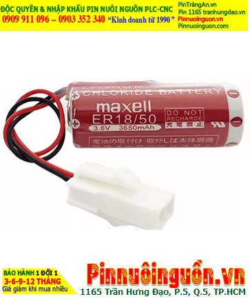 Maxell ER18/50 (Zắc trắng to), Pin nuôi nguồn PLC Maxell ER18/50 lithium 3.6v 3650mAh chính hãng (Xuất xứ Nhật)